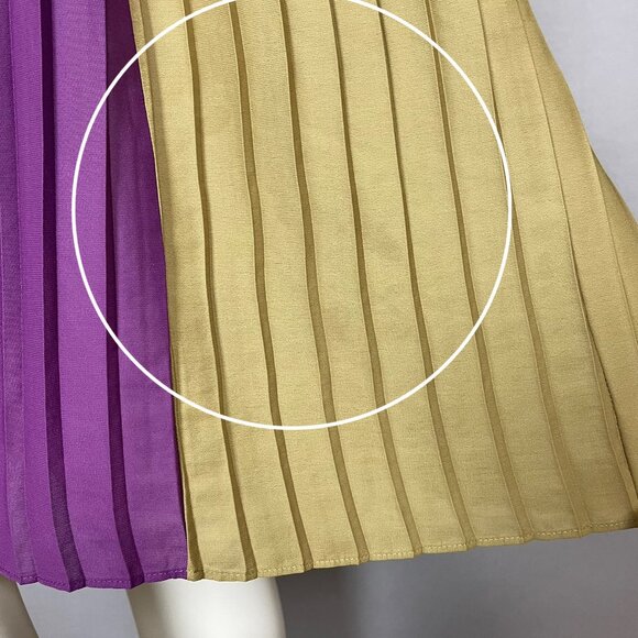 BCBGMAXAZRIA Color Block Dress Arleney Pleated FLAWS Size XXS Women Sleeveless - Picture 11 of 16